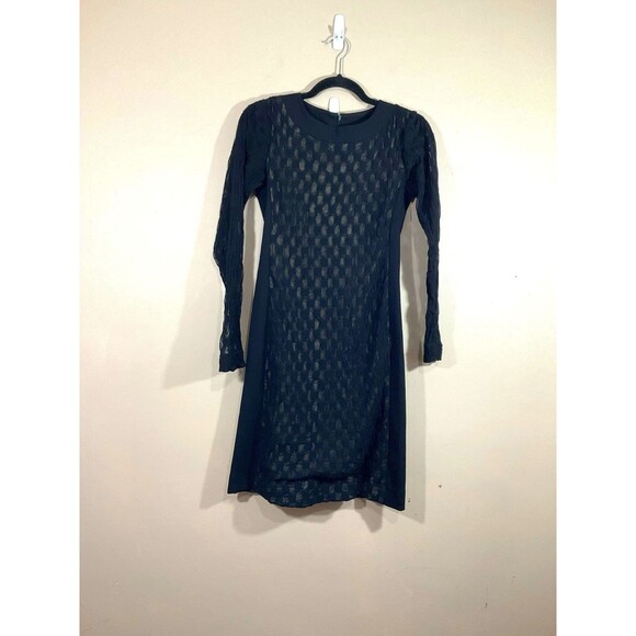 Sara Campbell Womens Mesh Overlay Midi Dress 4 Black Whimsigoth Cocktail Party - Picture 1 of 8